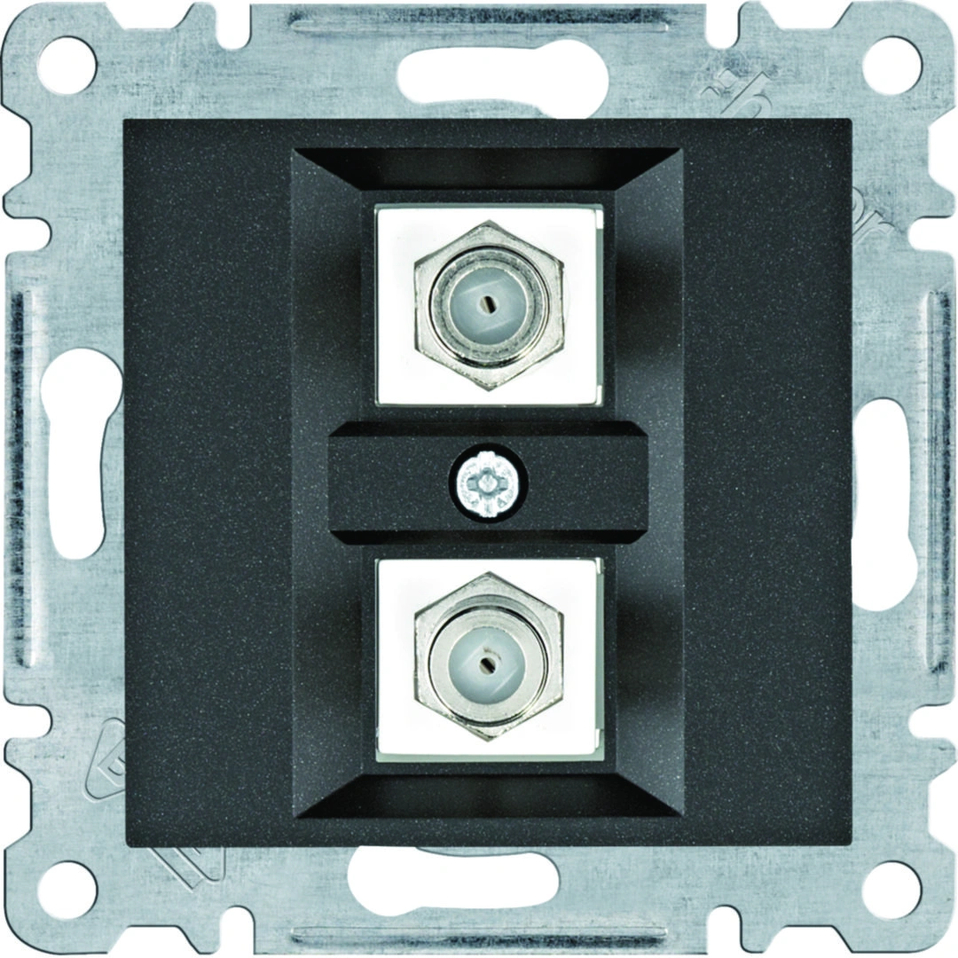 lumina gniazdo satelitarne podwójne typu "F", czarny [12]