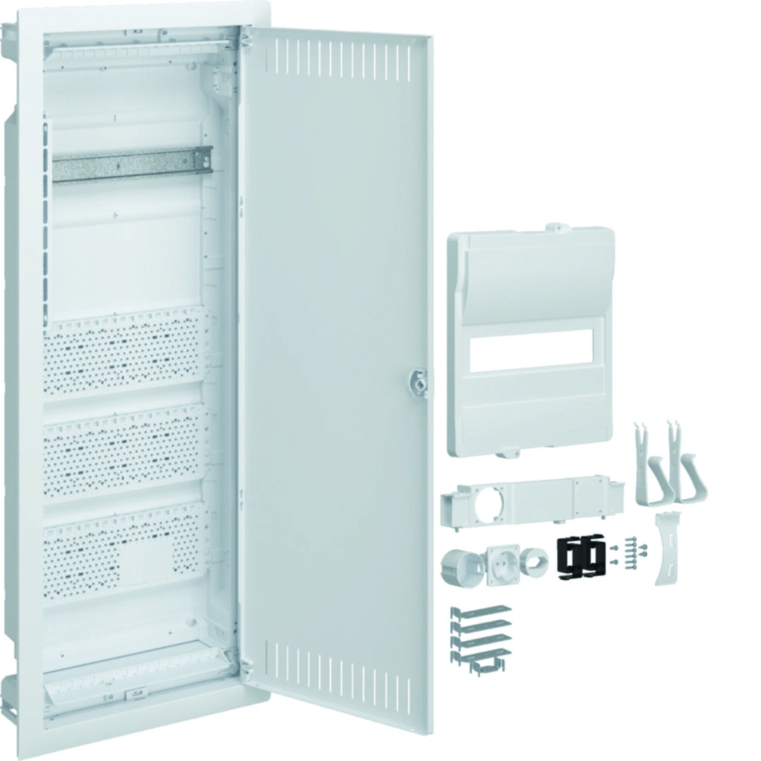 volta.hybrid Rozdzielnica hybrydowa podtynkowa multimedialna 1R/12M (1x12) 3xpłyta montażowa, 1xGNIAZDO 230V [1]