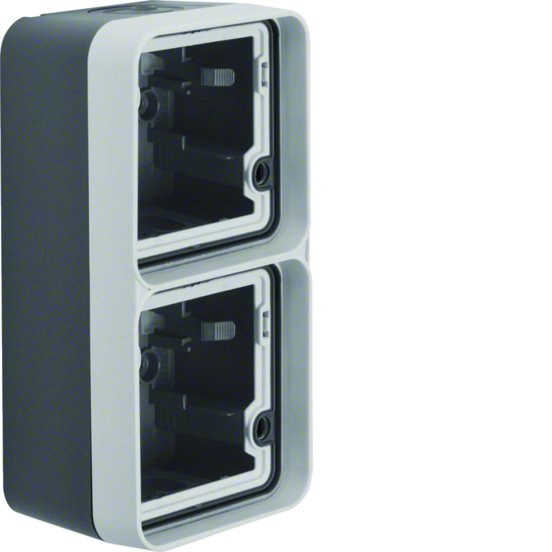 W.1 Adapter natynkowy 2-krotny pionowy, 2 wejścia, IP55, szary [5]