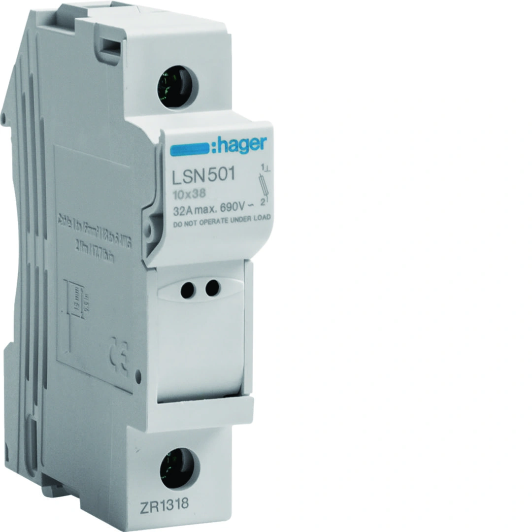 Modułowa podstawa bezpiecznikowa 1P wkładka bezpiecznikowa cylindryczna L38 10x38mm, 32 A, 690 VAC [12]