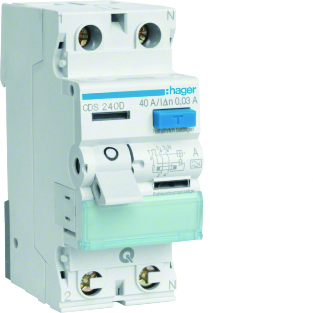 RCCB wyłącznik różnicowoprądowy 1P+N 40A 30mA 6kA Typ A [1] QuickConnect