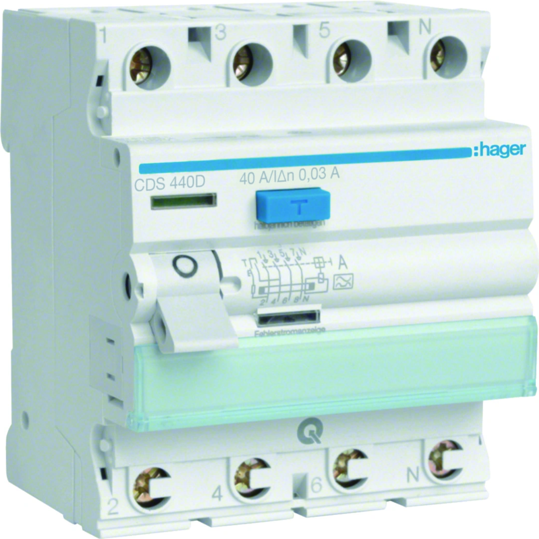 RCCB wyłącznik różnicowoprądowy 3P+N 40A 30mA 6kA Typ A [1] QuickConnect