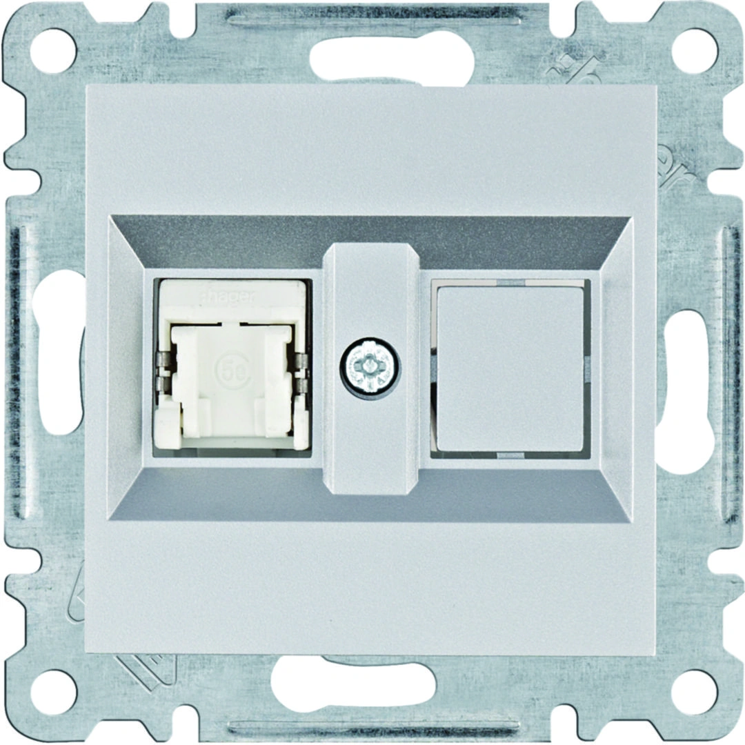 lumina gniazdo komputerowe pojedyczne RJ45 kat.5e FTP, srebrny [12]