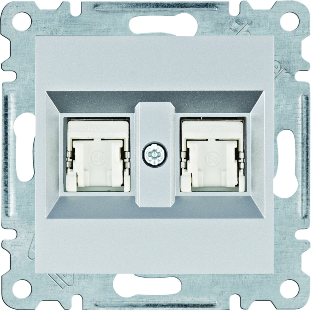 lumina gniazdo komputerowe podwójne RJ45 kat.5e FTP, srebrny [12]