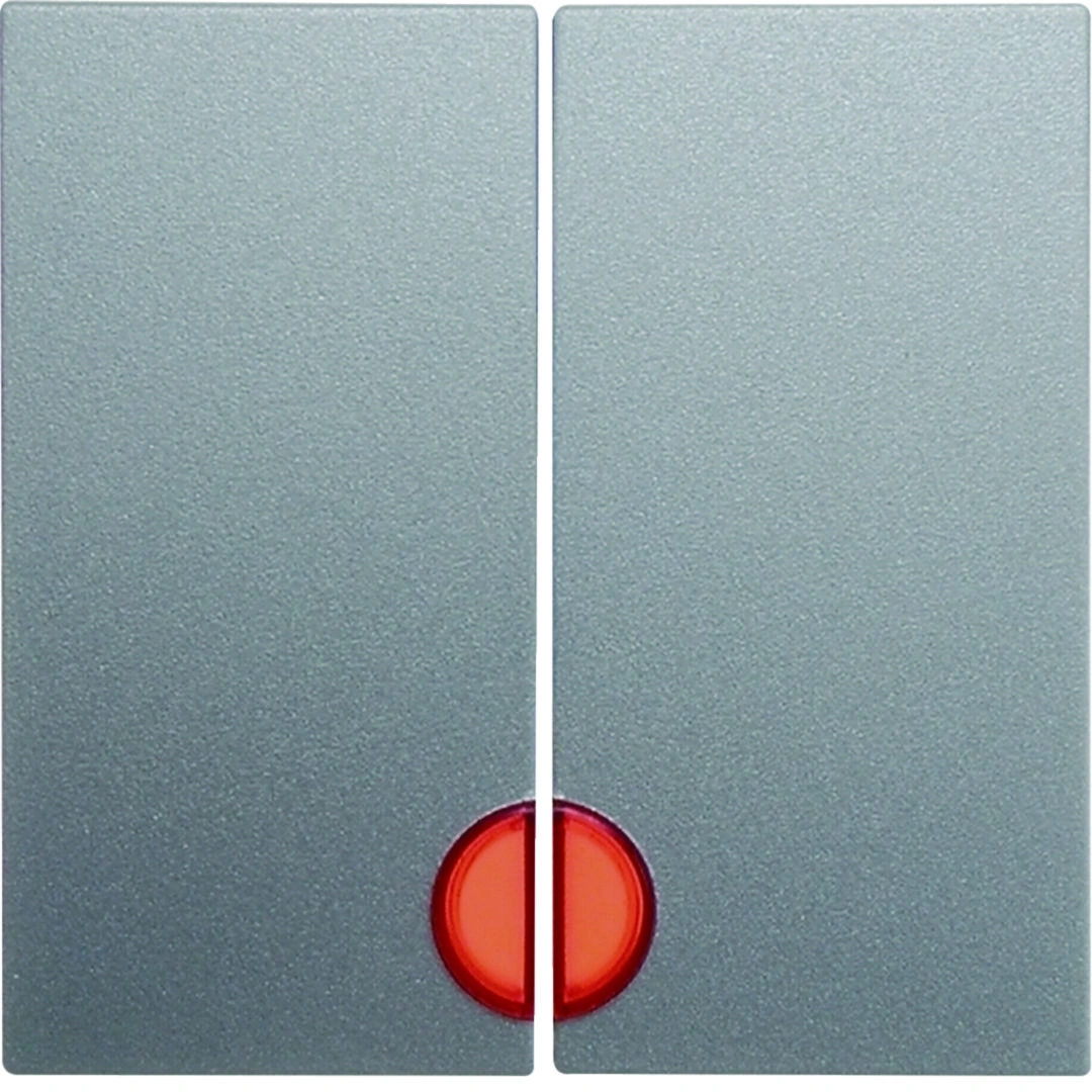 B.Kwadrat/B.7 Klawisze z czerwoną soczewką, do łączników 2-klawiszowych, aluminium mat lakierowany [10]