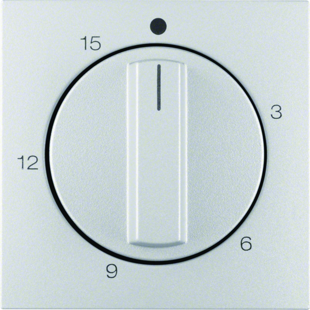 B.Kwadrat/B.7 Płytka czołowa z pokrętłem regulatora mechanizm łącznika czasowego 0-15min, aluminium mat lakierowany [1]