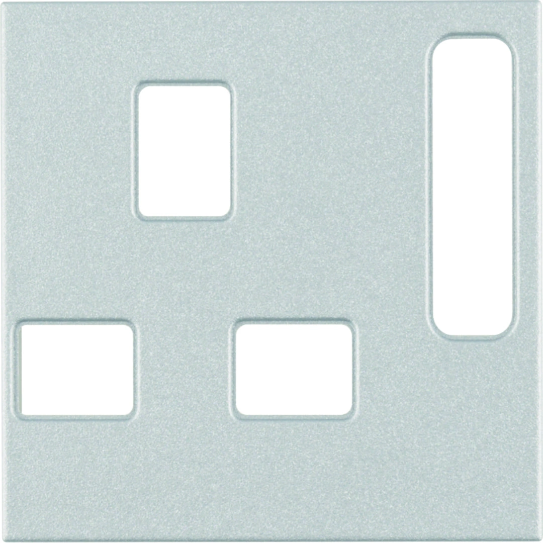 B.Kwadrat/S.1/B.7 Płytka czołowa do gniazda z uziemieniem standard brytyjski, aluminium mat [10]