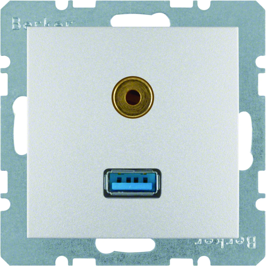 B.Kwadrat/B.7 gniazdo USB / 3,5mm Audio, aluminium [10]