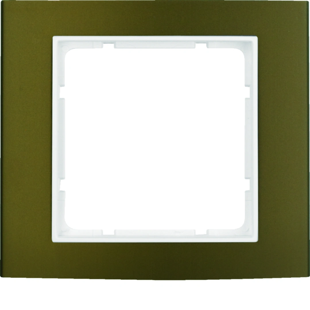 B.3 ramka 1-krotna, aluminium, brązowy/biały [10]