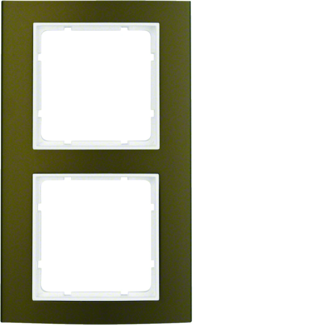 B.3 ramka 2-krotna, aluminium, brązowy/biały [10]