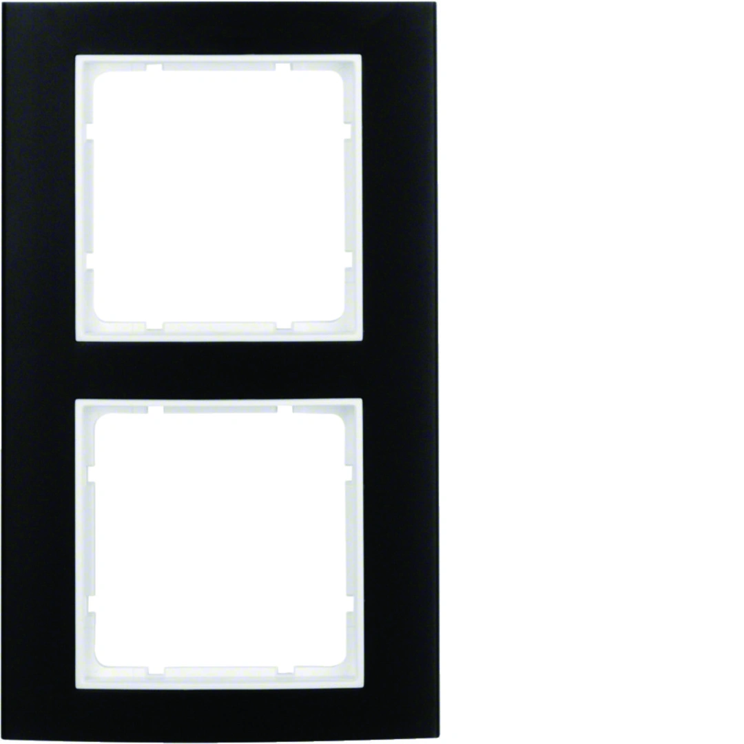 B.3 ramka 2-krotna, aluminium, czarny/biały [10]
