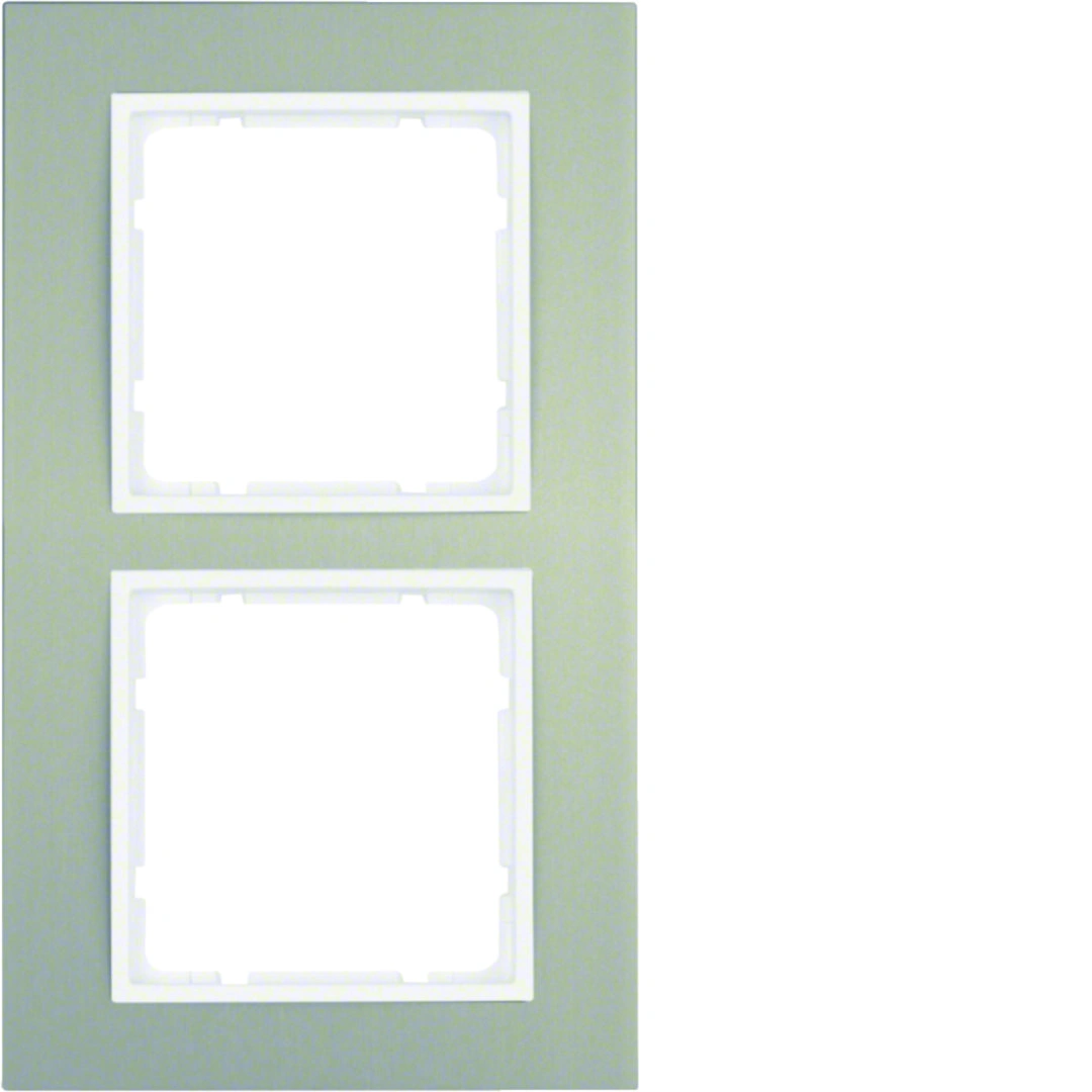 B.3 ramka 2-krotna, aluminium/biały [1]