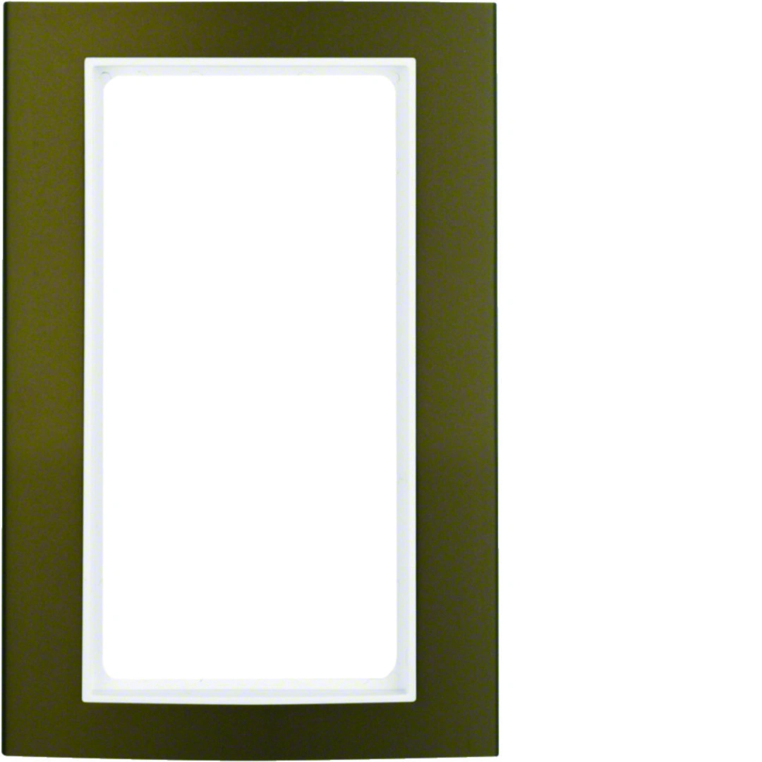 B.3 ramka z dużym wycięciem, aluminium, brąz/biały [1]