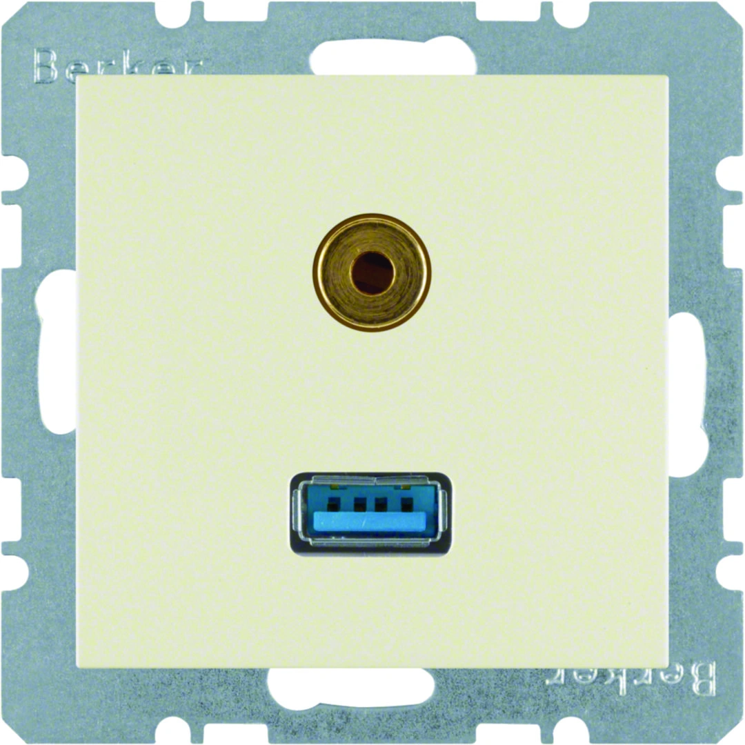 B.Kwadrat/S.1 gniazdo USB / 3,5mm Audio, kremowy [10]