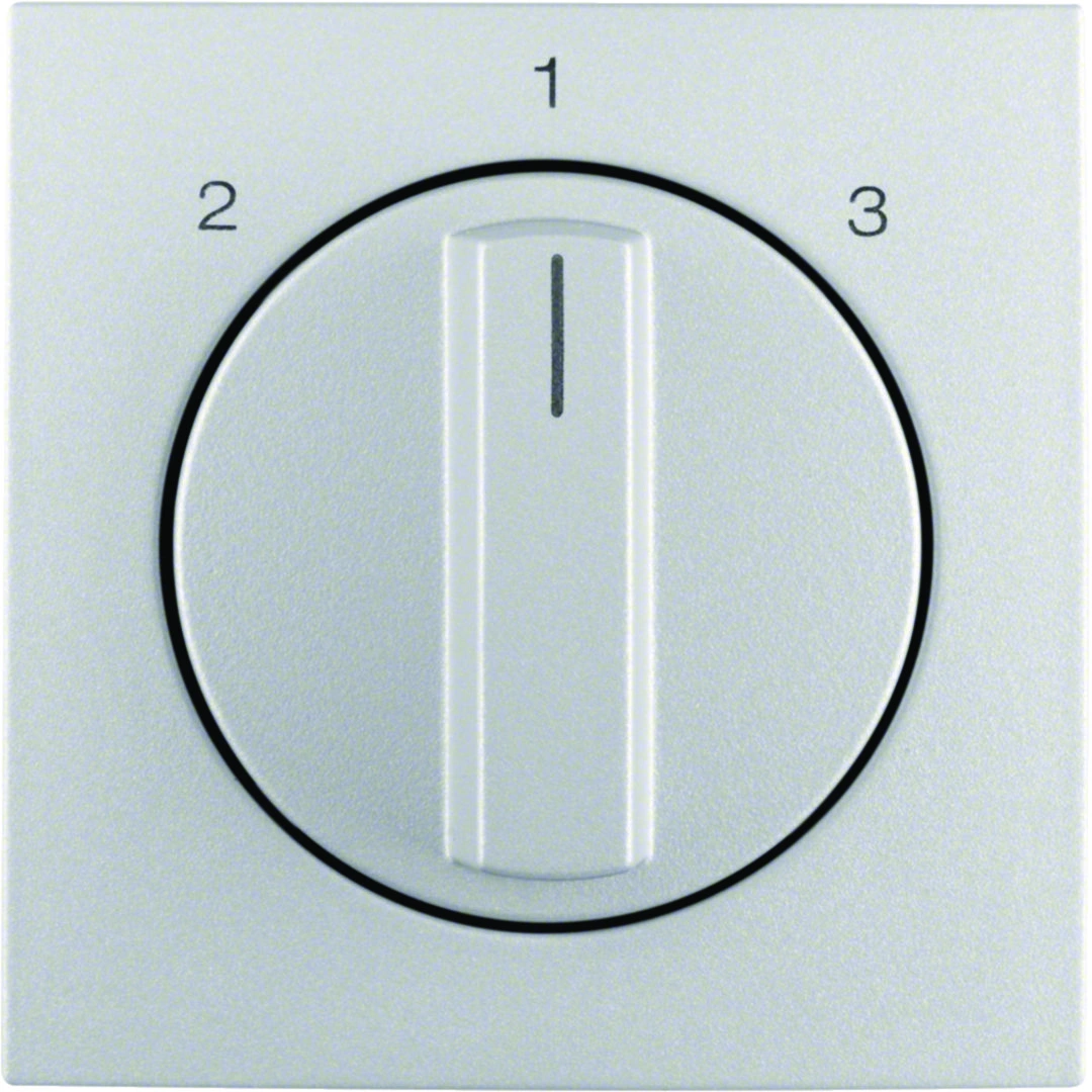 B.Kwadrat/B.7 Płytka czołowa z pokrętłem do łącznika 3-pozycyjnego bez pozycji "0", aluminium mat [1]