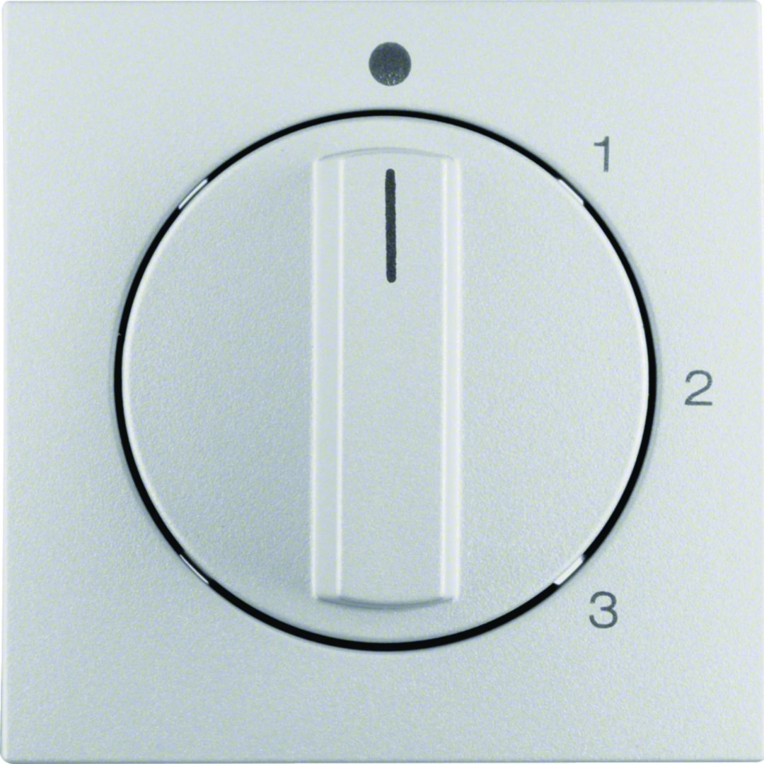 B.Kwadrat/B.7 Płytka czołowa z pokrętłem do łącznika 3-pozycyjnego bez pozycji "0", aluminium mat [1]