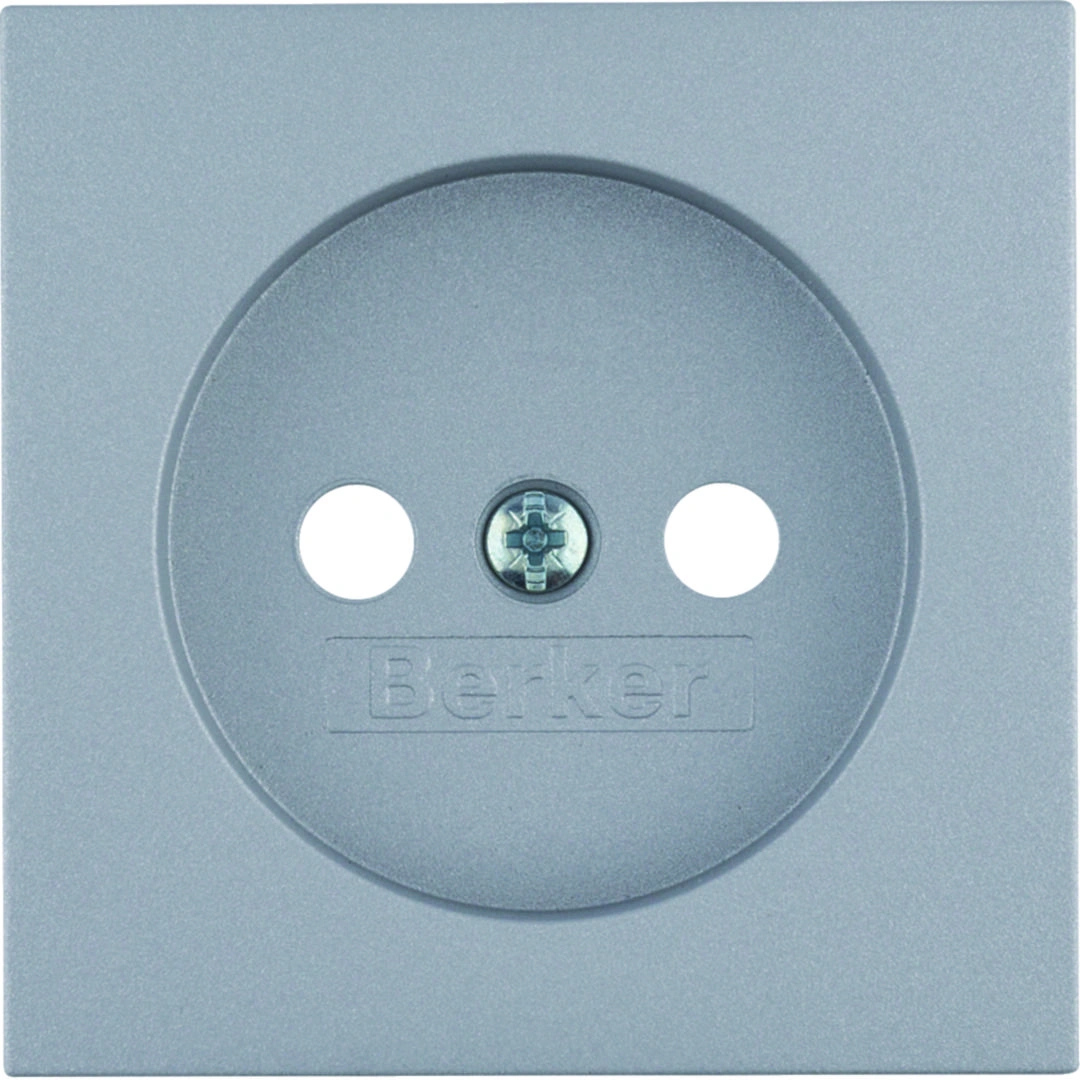 B.Kwadrat/B.7 Płytka czołowa do gniazda bez uziemienia 2P, aluminium mat [10]