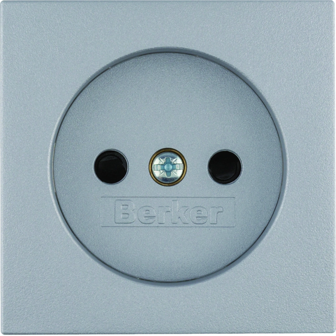 B.Kwadrat/B.7 Płytka czołowa do gniazda bez uziemienia 2P, aluminium [10]