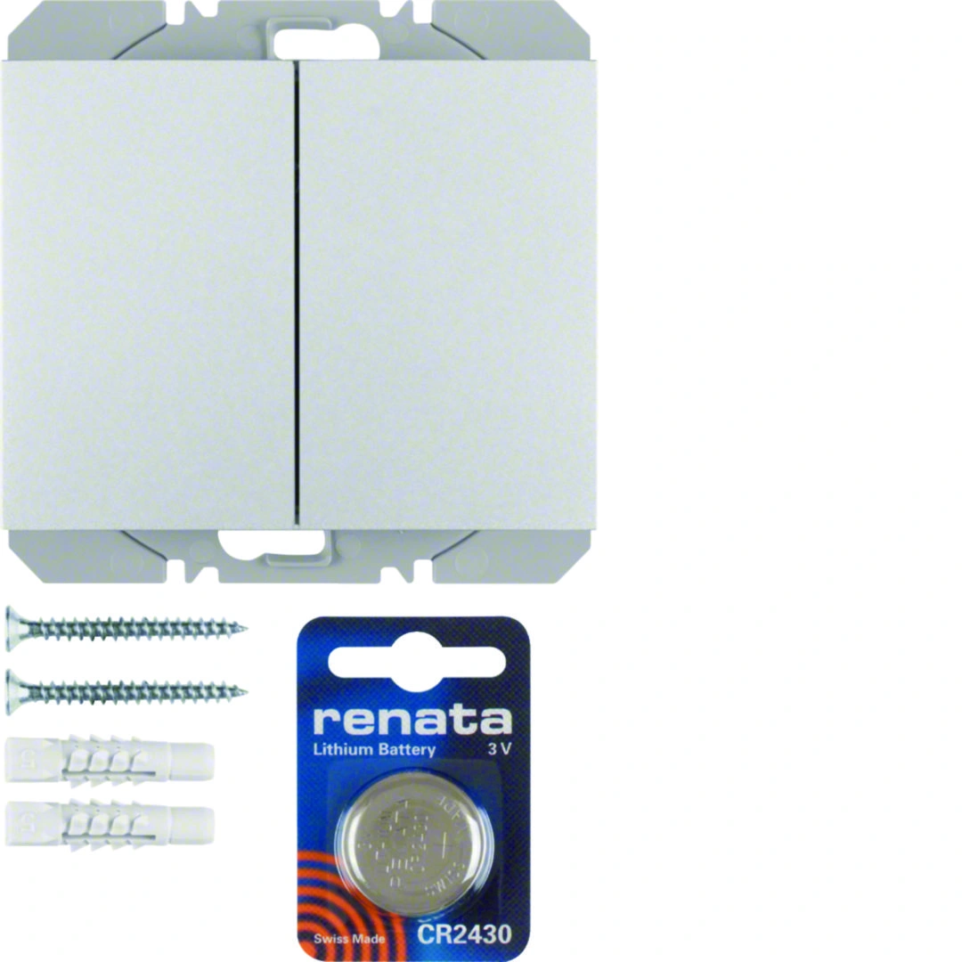 K.5 KNX RF quicklink przycisk radiowy 2-krotny płaski, aluminium mat lakierowany [1]