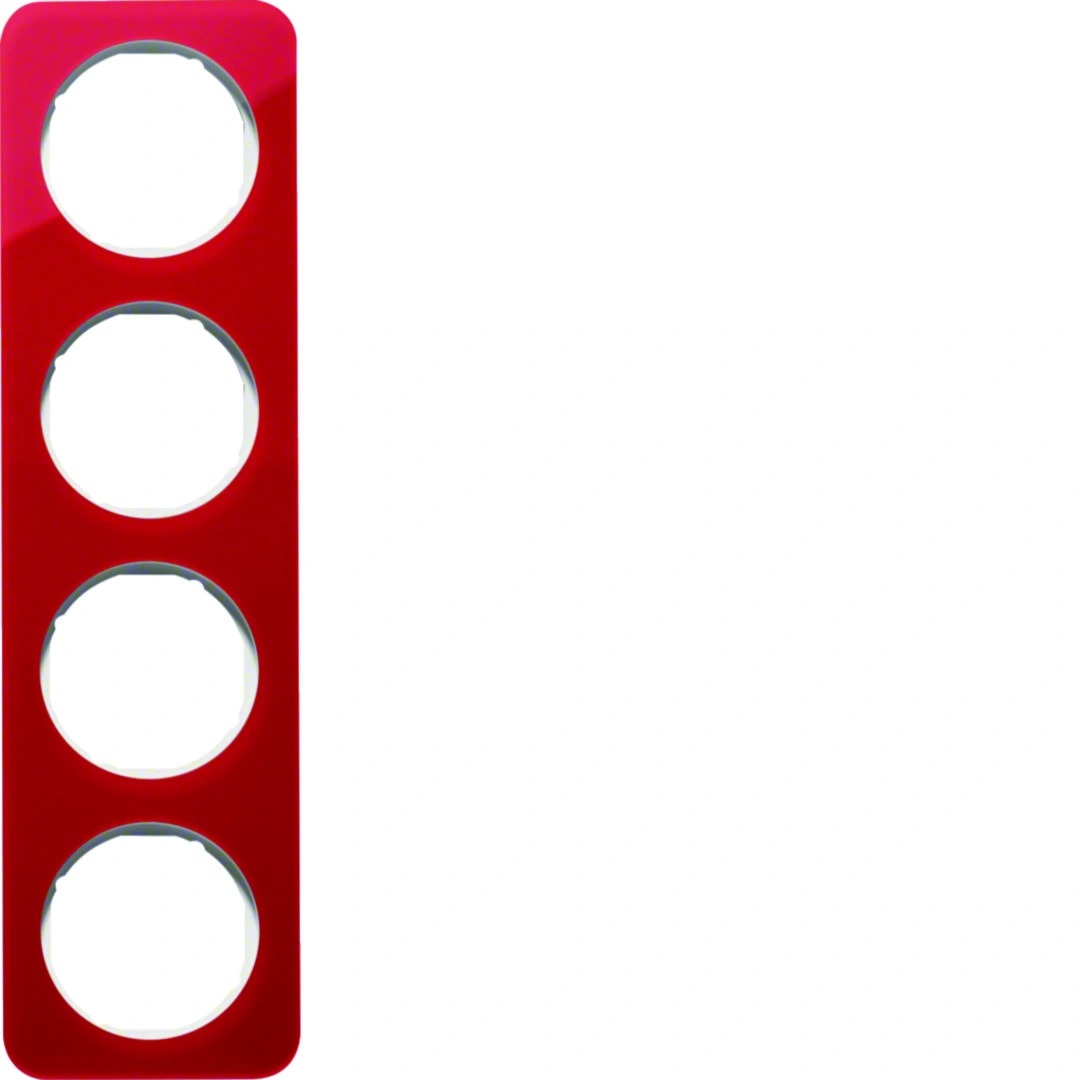 R.1 ramka 4-krotna, akryl czerwony przezroczysty/biały [1]