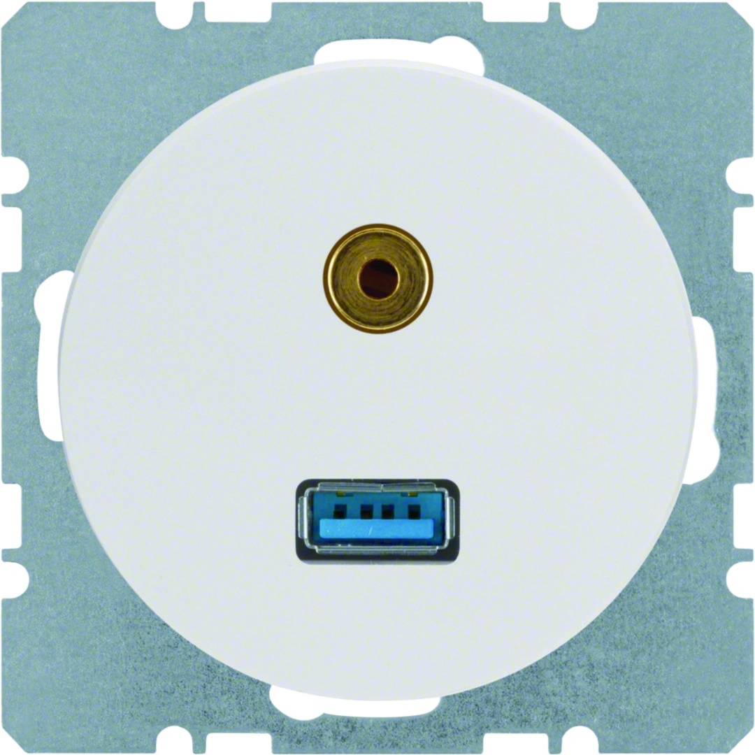 R.1/R.3 gniazdo USB/3,5mm audio, biały [10]