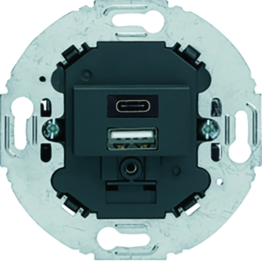 Mechanizm gniazda USB A+C ładowania do serii obrotowych, 3.0 A 230 V, antracyt,