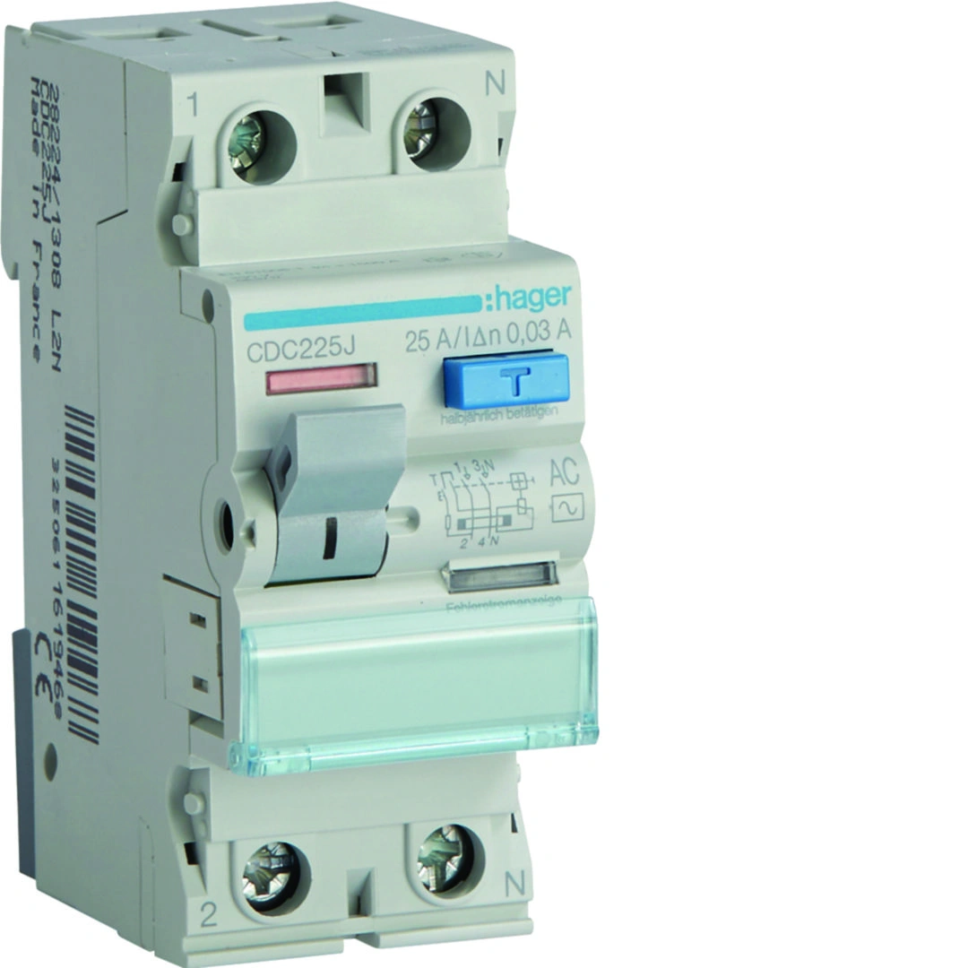 RCCB wyłącznik różnicowoprądowy 1P+N 25A 30mA 6kA Typ AC [1] [TOP]