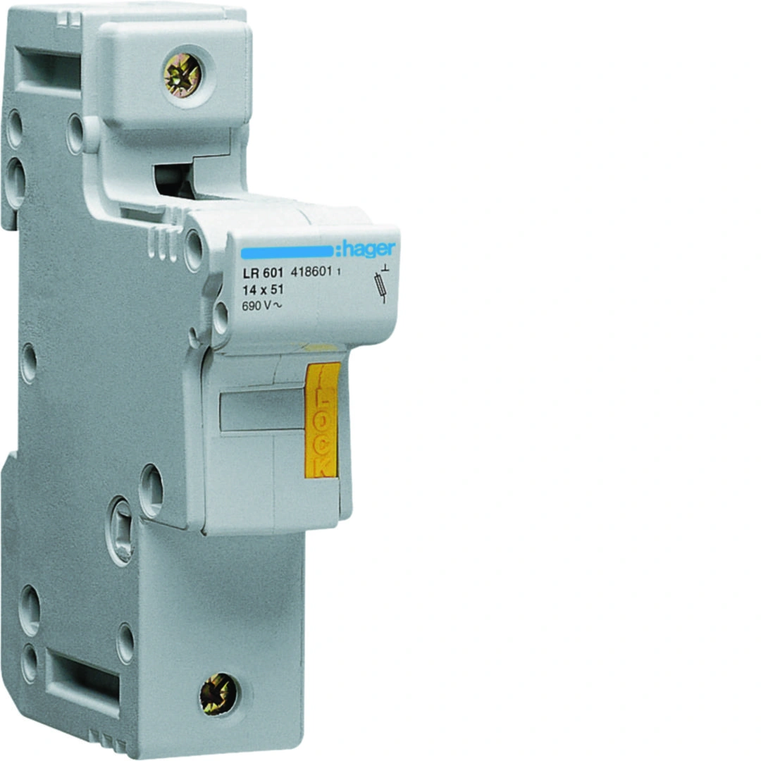 Modułowa podstawa bezpiecznikowa 1P wkładka bezpiecznikowa cylindryczna L51 14x51mm 50A 690VAC [10]