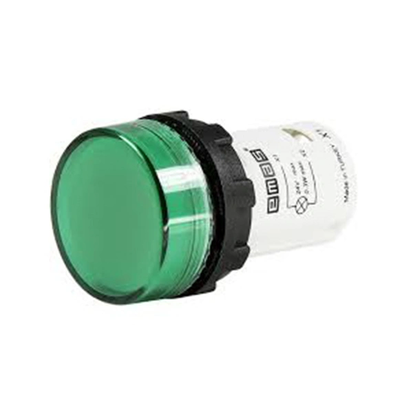 Lampka monoblok LED płaski klosz zielony 24V