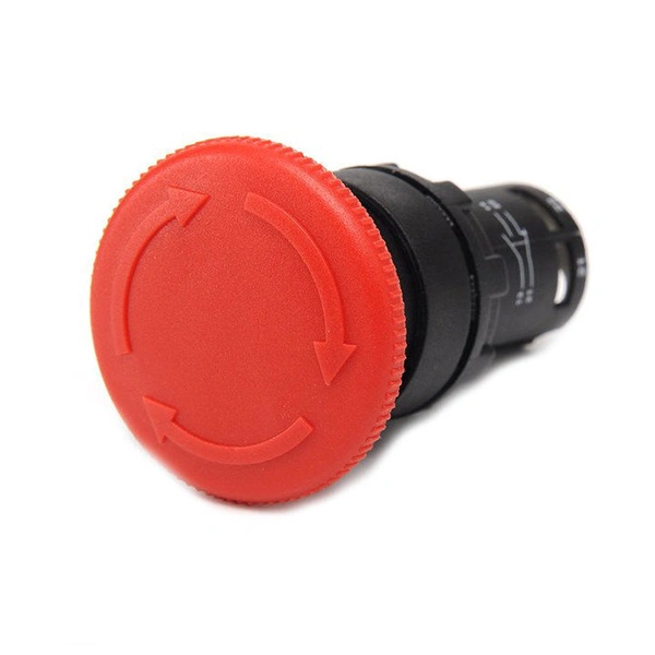 EMAS przycisk dłoniowy bezpieczenstwa, monoblok, 1NC, grzybek 40mm, czerwony