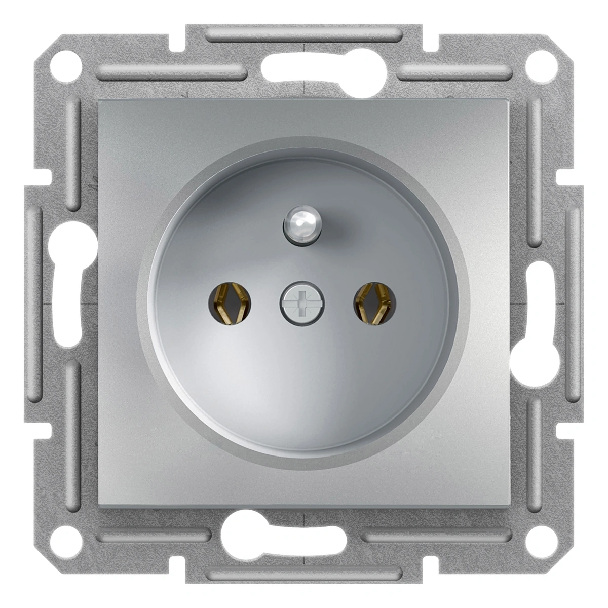 ASFORA gniazdo 2P+PE bez ramki, aluminium