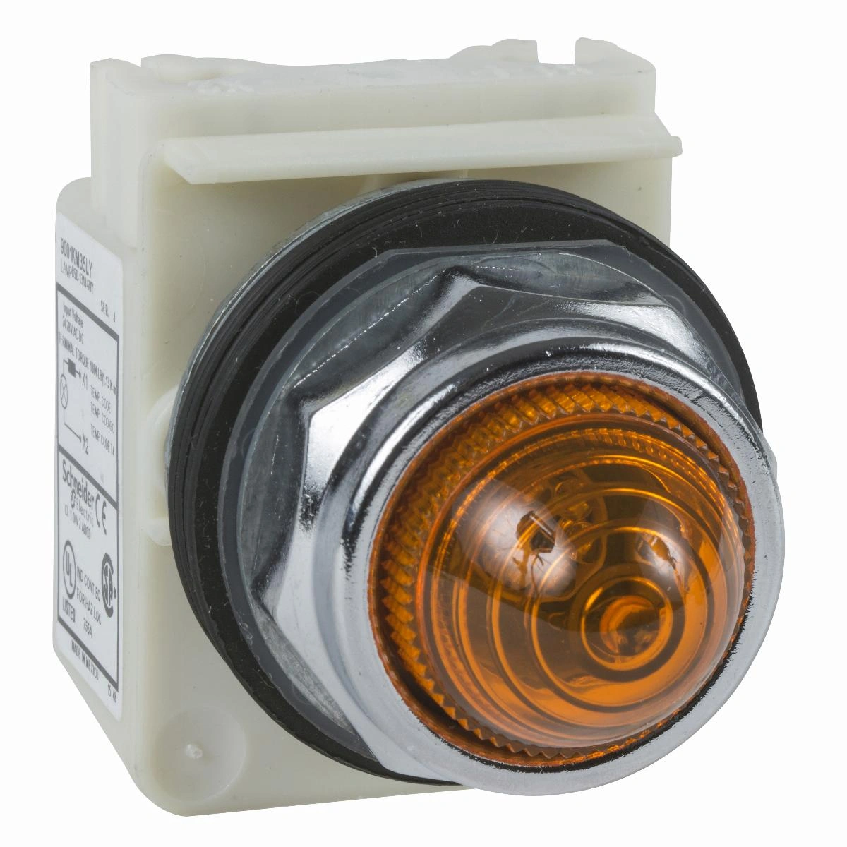 Lampka sygnalizacyjna okr. Ø 30 - bursztynowa - LED BA 9s - 24V AC/DC- IP66