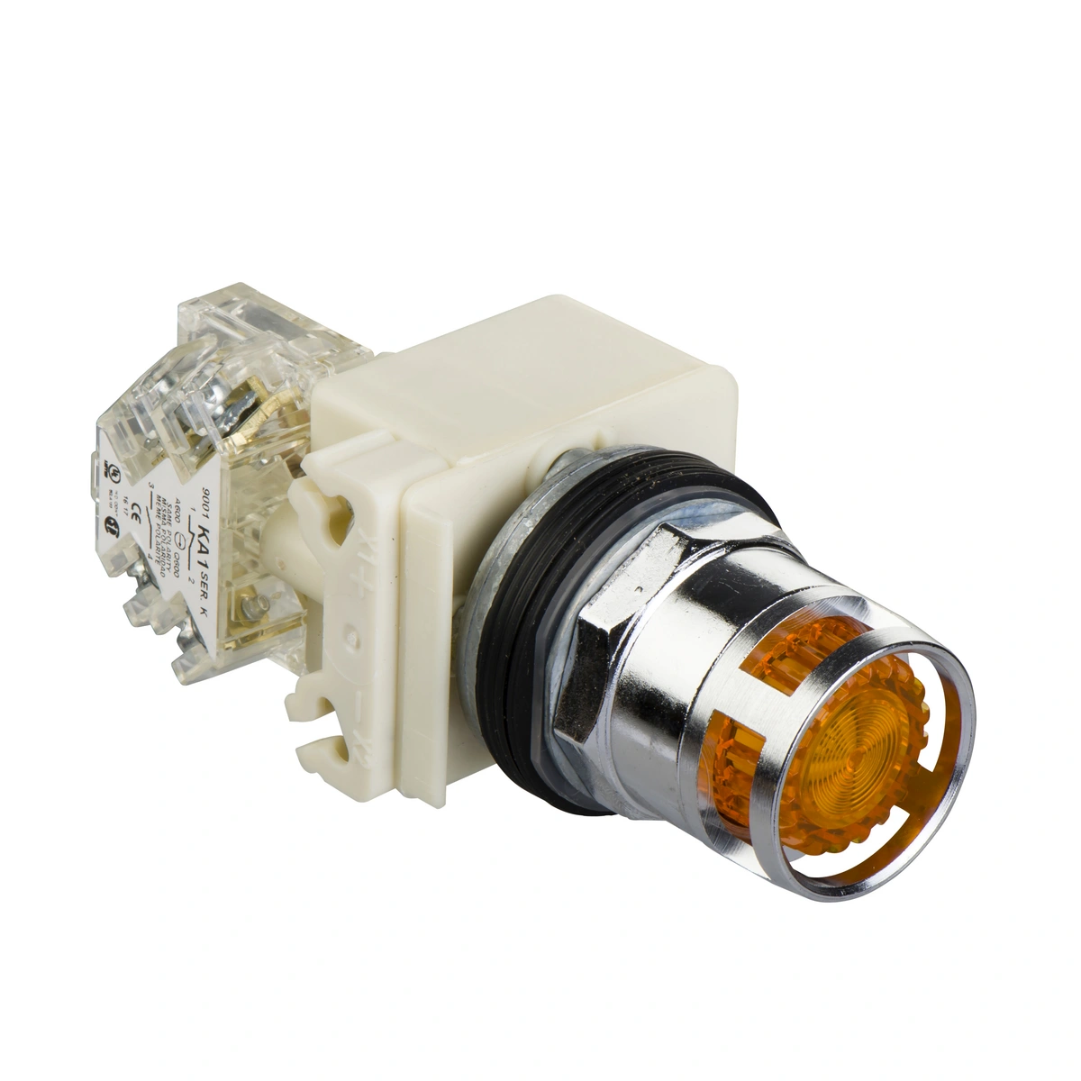 Harmony 9001K Przycisk podświetlany pomarańczowy LED, 24/48V AC/DC,  BA9s, 1C/O,  Ø30