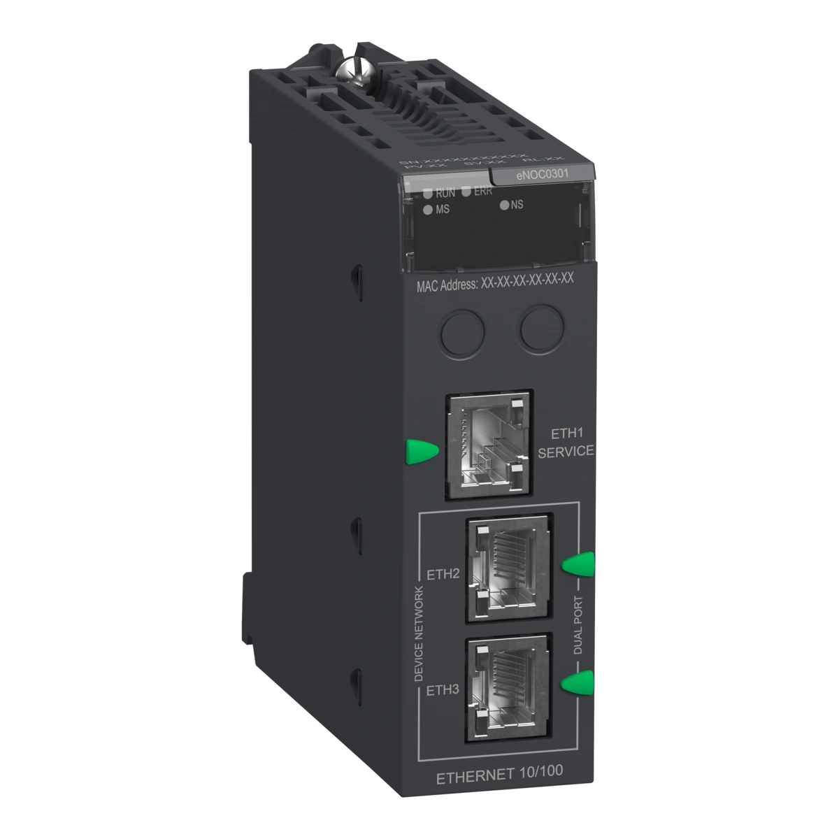 Modicon M580, moduł komunikacyjny Ethernet, 3 porty komunikacyjne Ethernet