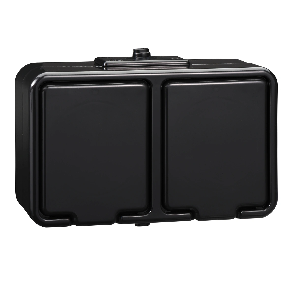 CEDAR CZARNY Gniazdo podwójne z uziemieniem