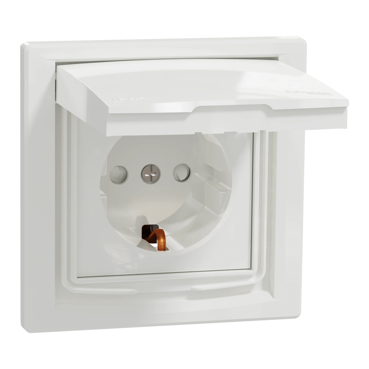 ASFORA gniazdo SCHUKO IP44 z/r (1-krotne), białe