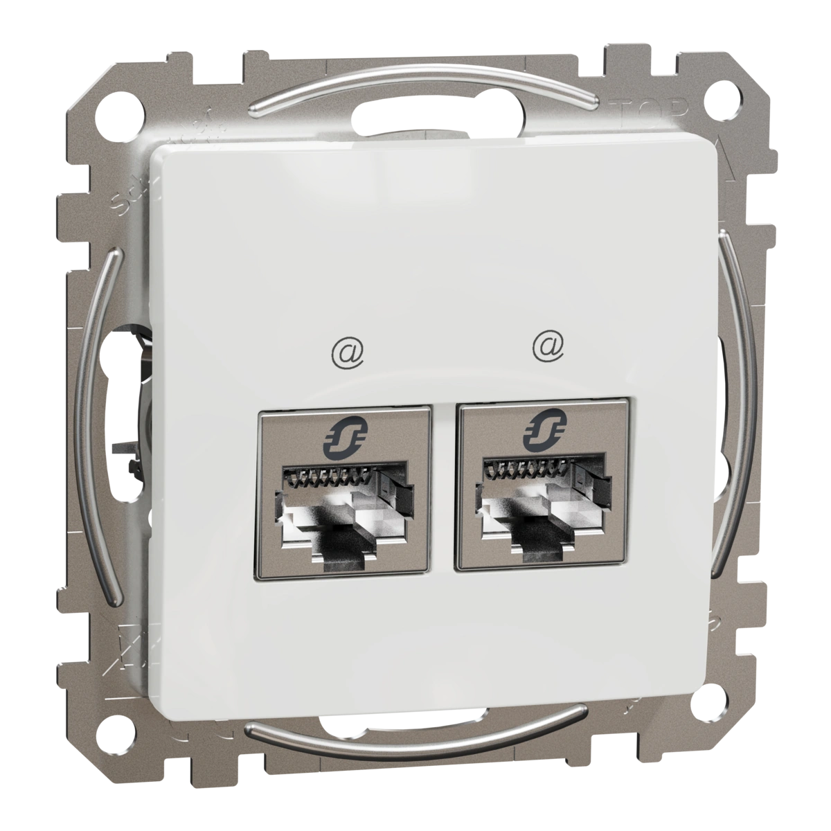 SEDNA DESIGN gniazdo komputerowe 2xRJ45 kat.6A STP, białe