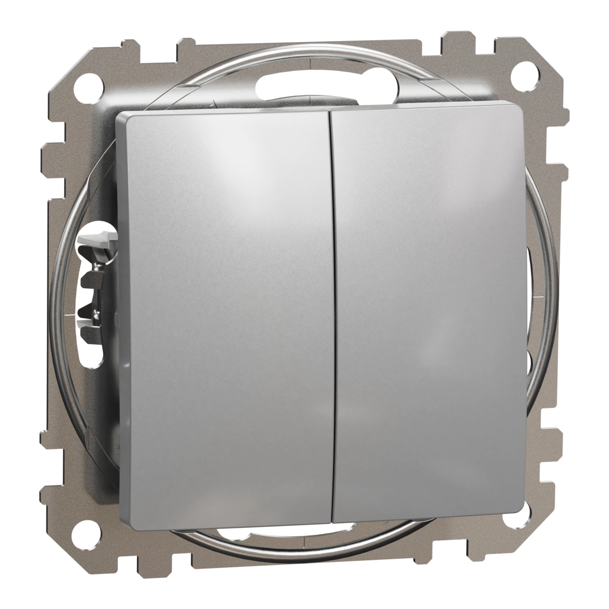 SEDNA DESIGN łącznik podwójny schodowy, srebrne aluminium