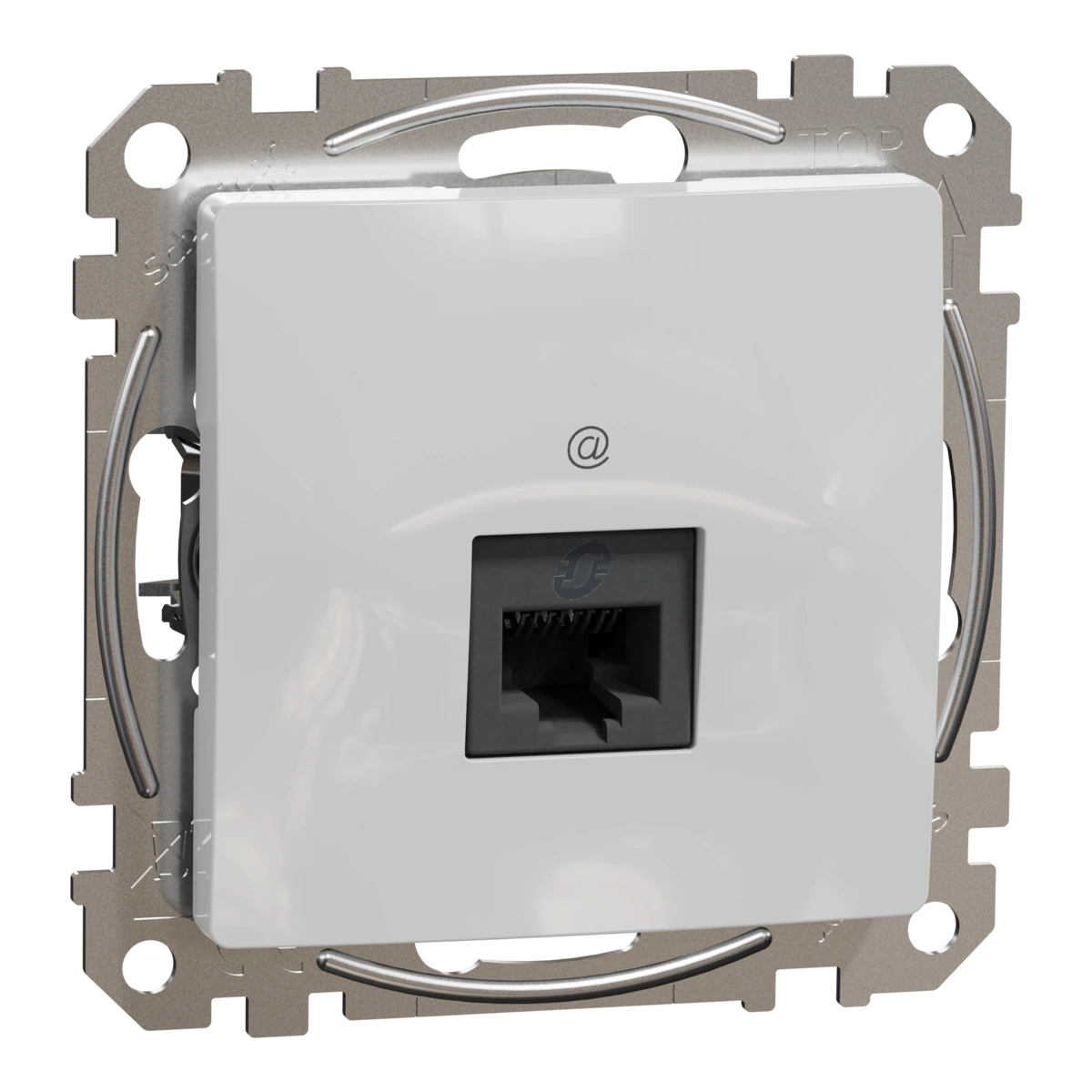 SEDNA DESIGN gniazdo komputerowe RJ45 kat.5e UTP, srebrne aluminium