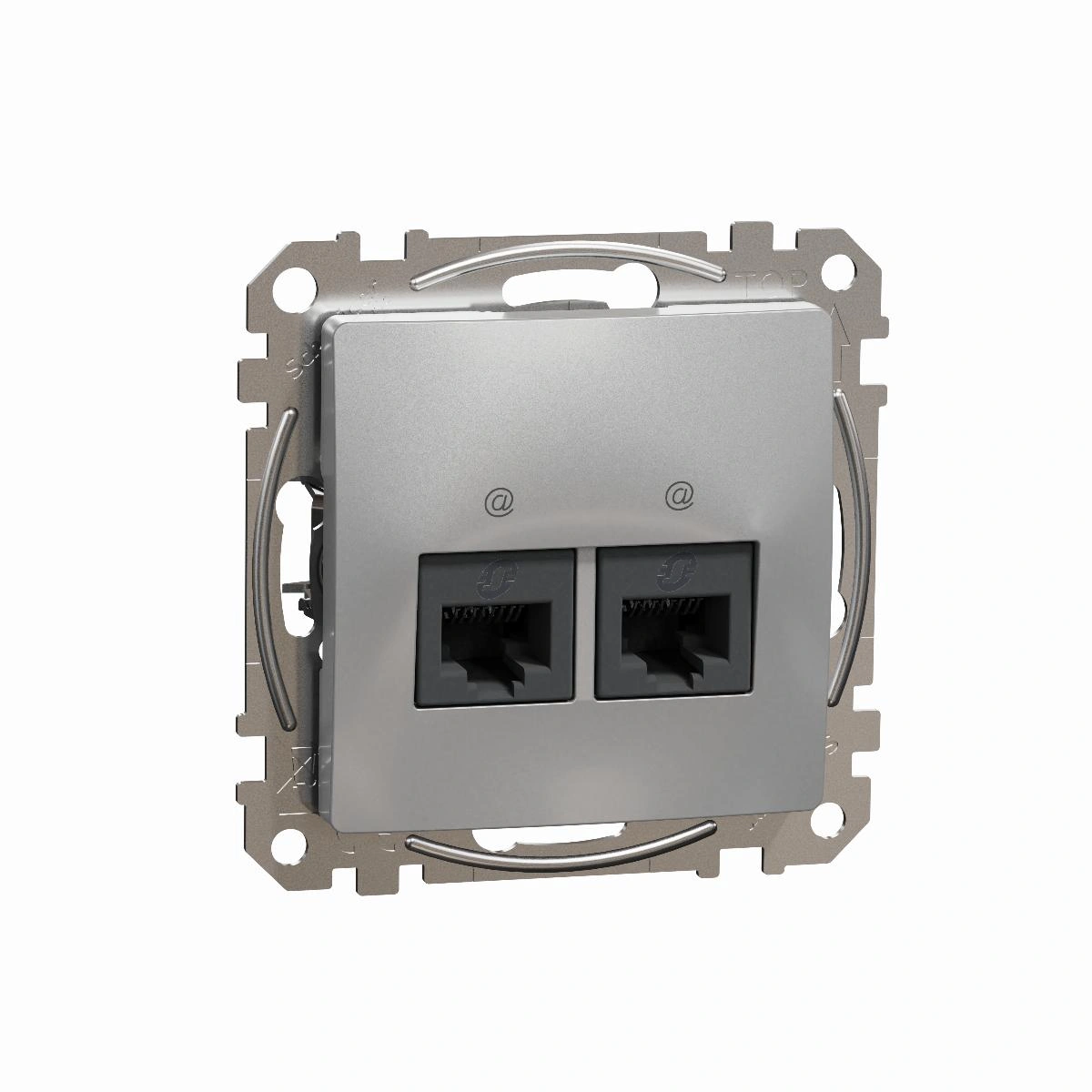 SEDNA DESIGN gniazdo komputerowe 2xRJ45 kat.5e UTP, srebr.aluminium