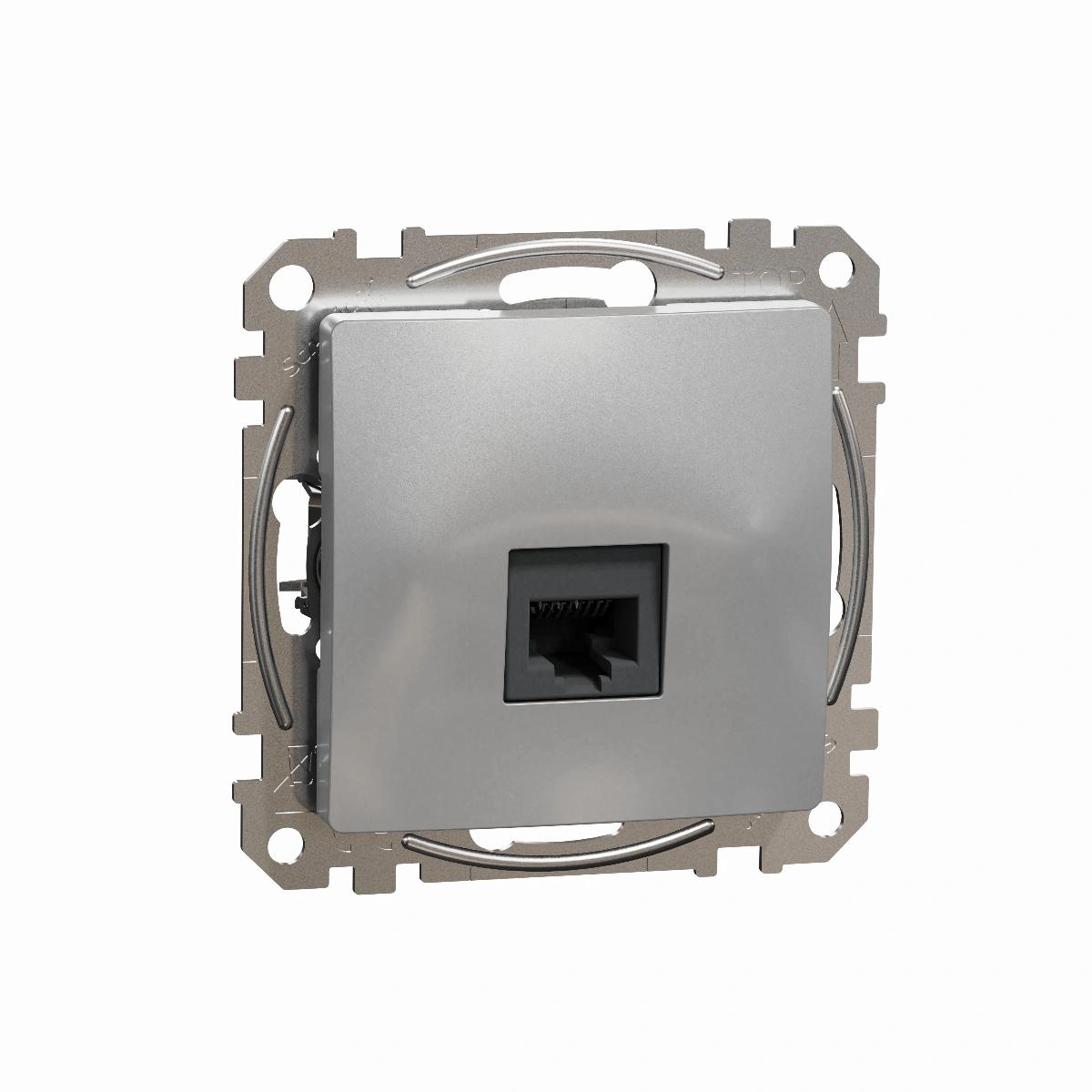 SEDNA DESIGN gniazdo komputerowe RJ45 kat.6 UTP, srebrne aluminium