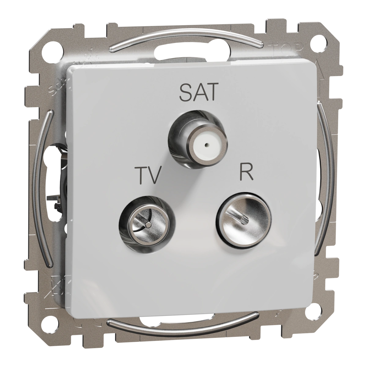 SEDNA DESIGN gniazdo R/TV/SAT końcowe (4dB), srebrne aluminium