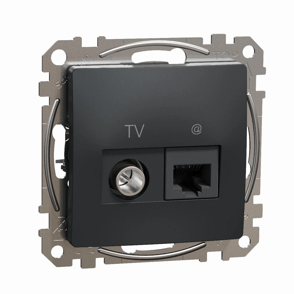 SEDNA DESIGN gniazdo komputerowe -TV (kat.6 UTP),antracyt