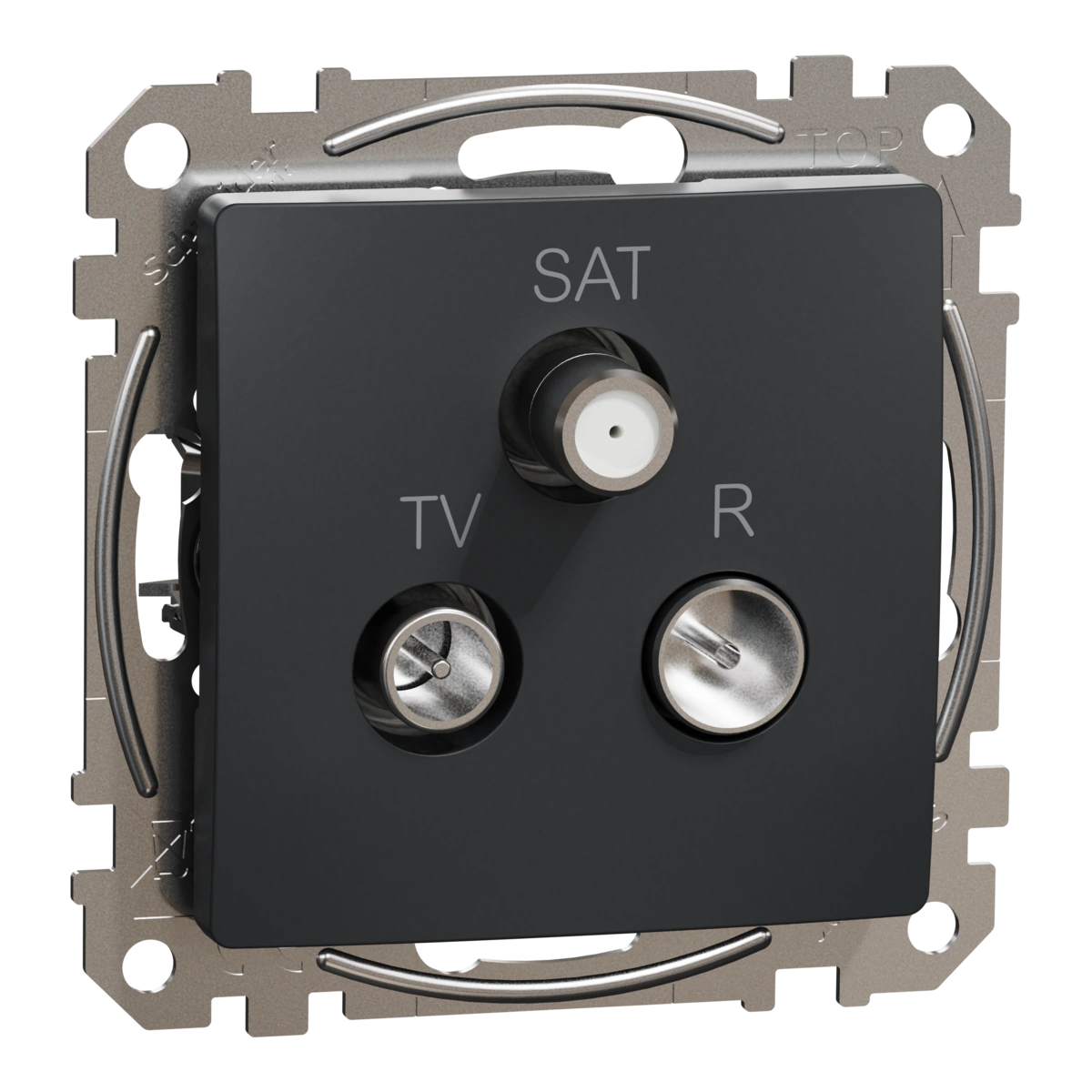 SEDNA DESIGN gniazdo R/TV/SAT końcowe (4dB),czarny antracyt