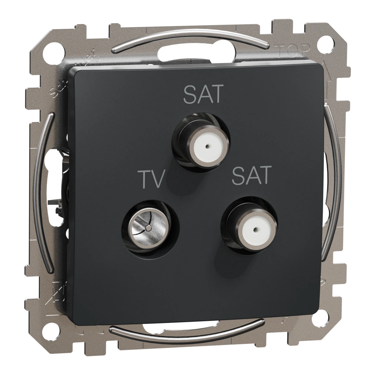 SEDNA DESIGN gniazdo TV/SAT/SAT końcowe (4dB),czarny antracyt