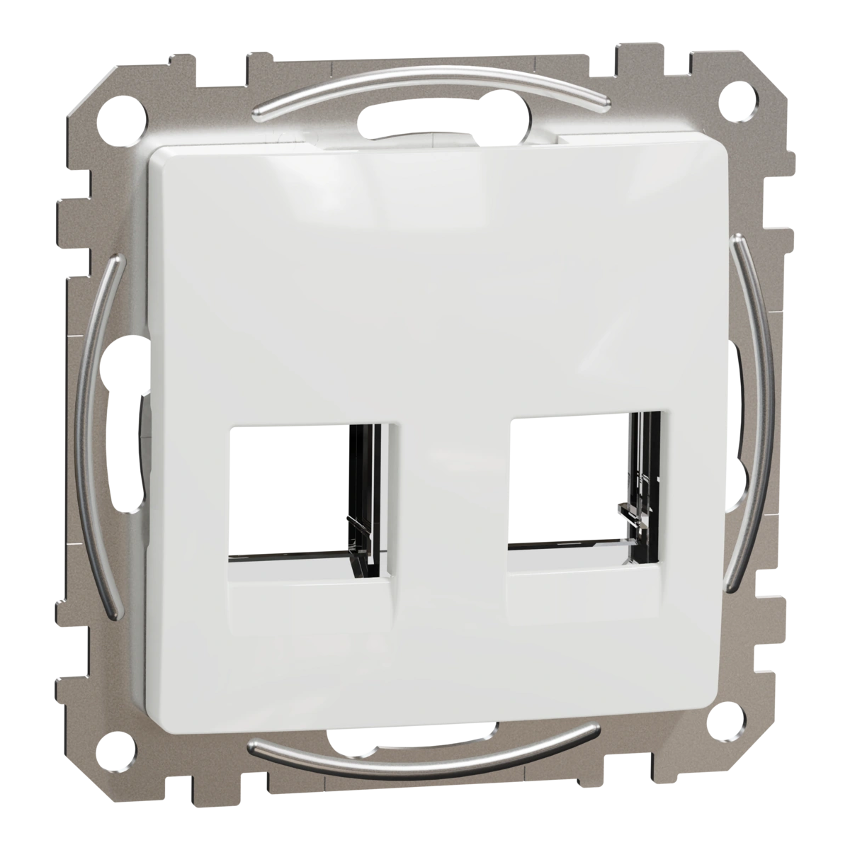 SEDNA DESIGN płytka centralna 2xRJ45 do wkładów 5e-6 UTP Amp, białe