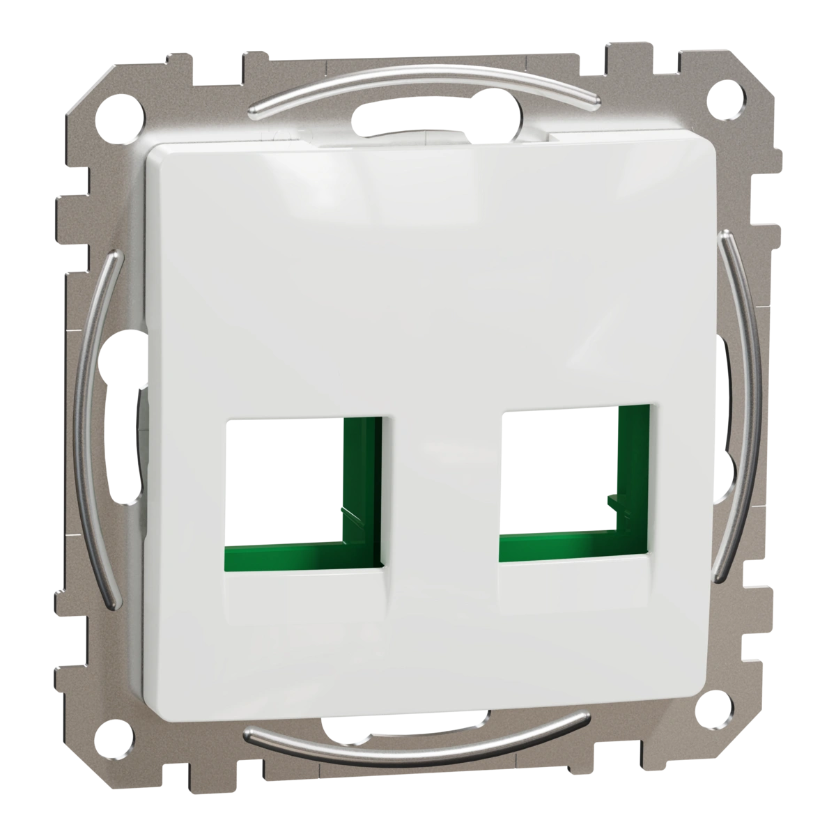 SEDNA DESIGN płytka centralna 2xRJ45 do wkładów 5e-6 UTP Systimax,białe