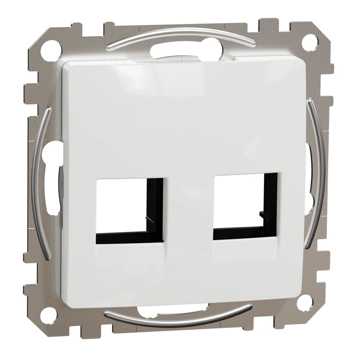 SEDNA DESIGN płytka centralna 2xRJ45 do wkładów 5e-6 UTP KElINE, Amp, mOlEX, białe
