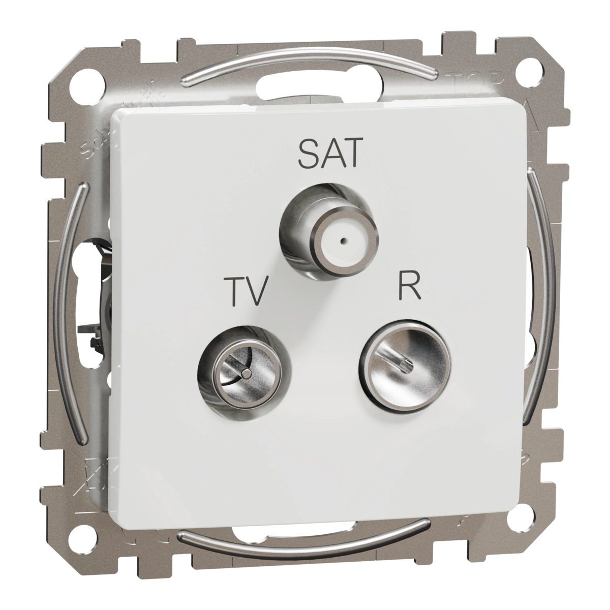 SEDNA DESIGN gniazdo R/TV/SAT przelotowe (10dB), białe