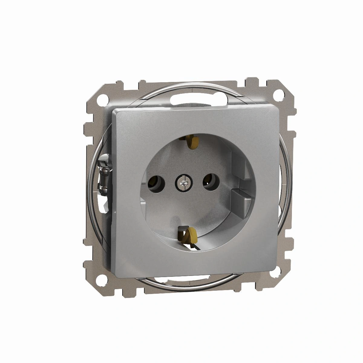 SEDNA DESIGN gniazdo SCHUKO,srebrne aluminium